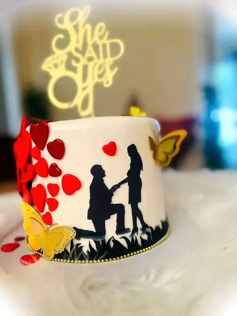 Engagement Cakes by SpongyBakes
